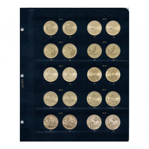 Альбом для юбилейных монет США 1 доллар (по монетным дворам) 7